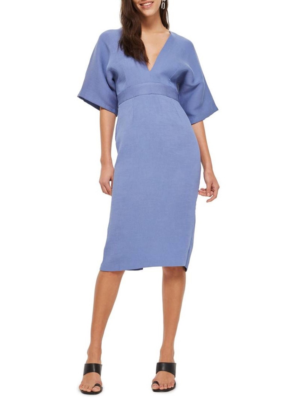 Topshop Periwinkle V-Neck Midi Dress